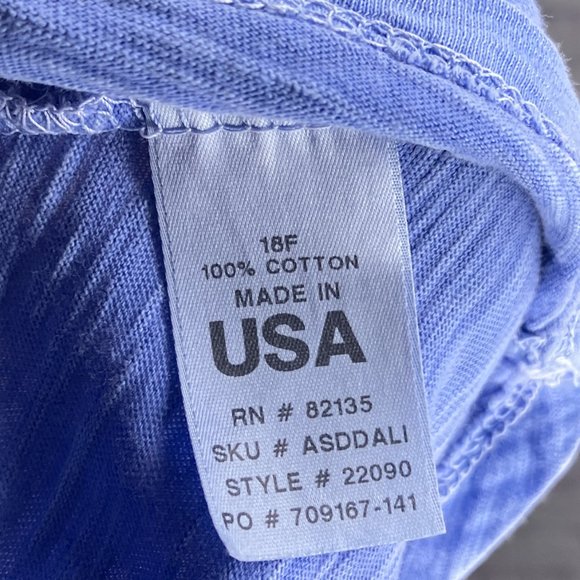 Fresh Produce XS Peri Blue Dalia Front Pocket 3/4 Sleeve Cotton Dress USA Made - Picture 5 of 5